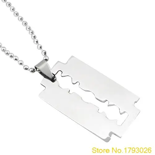 Креативная Мужская подвеска бритва из нержавеющей стали серебряное ожерелье