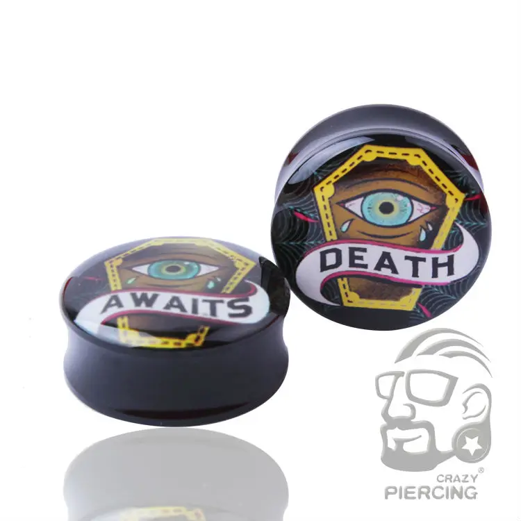 Глаза двойной расклешенные затычка для ушей акриловое волокно седло датчик