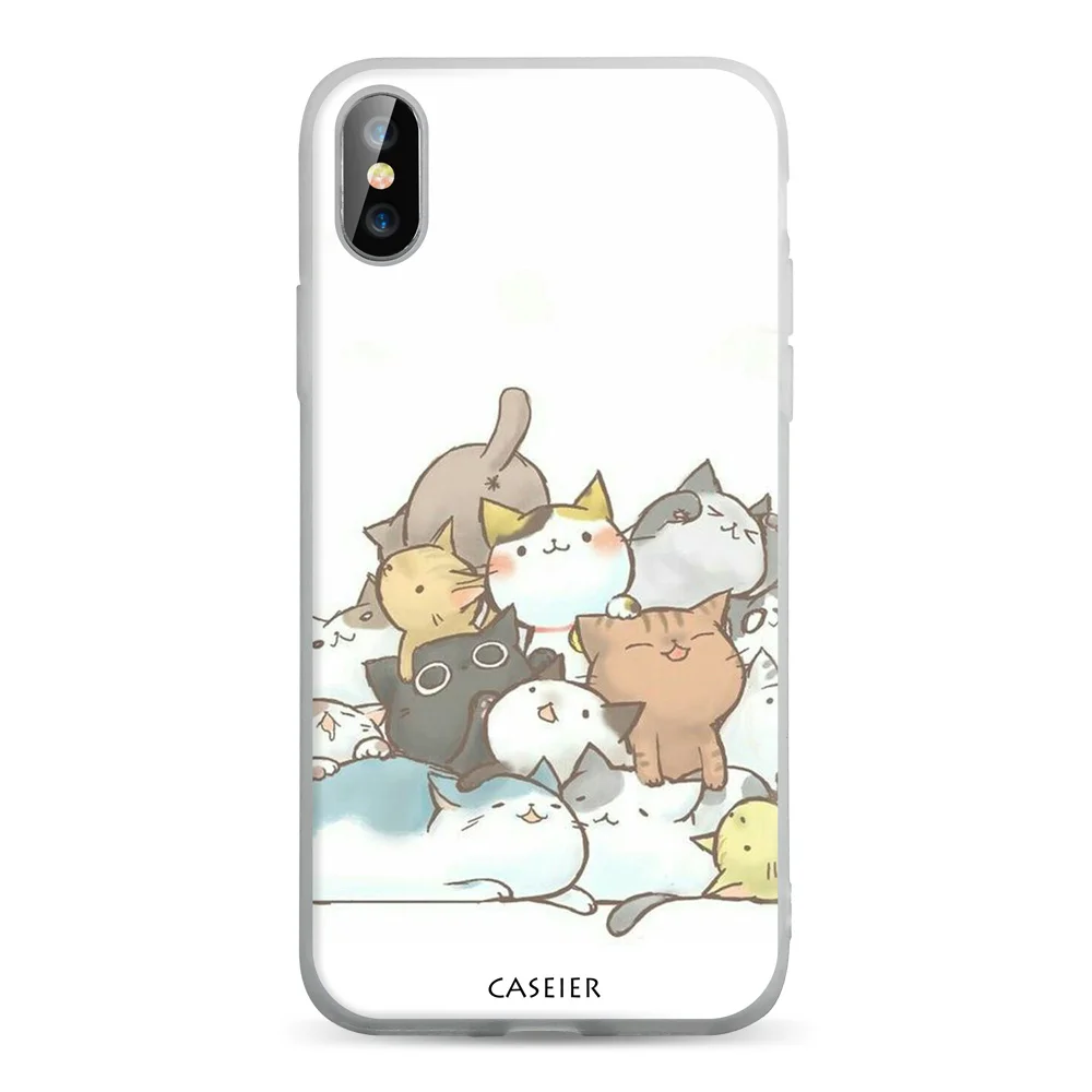 04 Чехол IER прекрасный котенок чехол для телефона для iphone X XS MAX XR 7 8 чехол с кошкой для iphone 7 8 6 6s 5 5S se задняя крышка Fundas Coque Capa - Цвет: 04