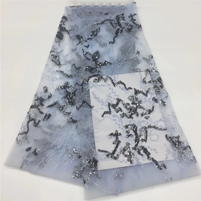 Lavender/Высококачественная кружевная ткань в нигерийском стиле с блестками для