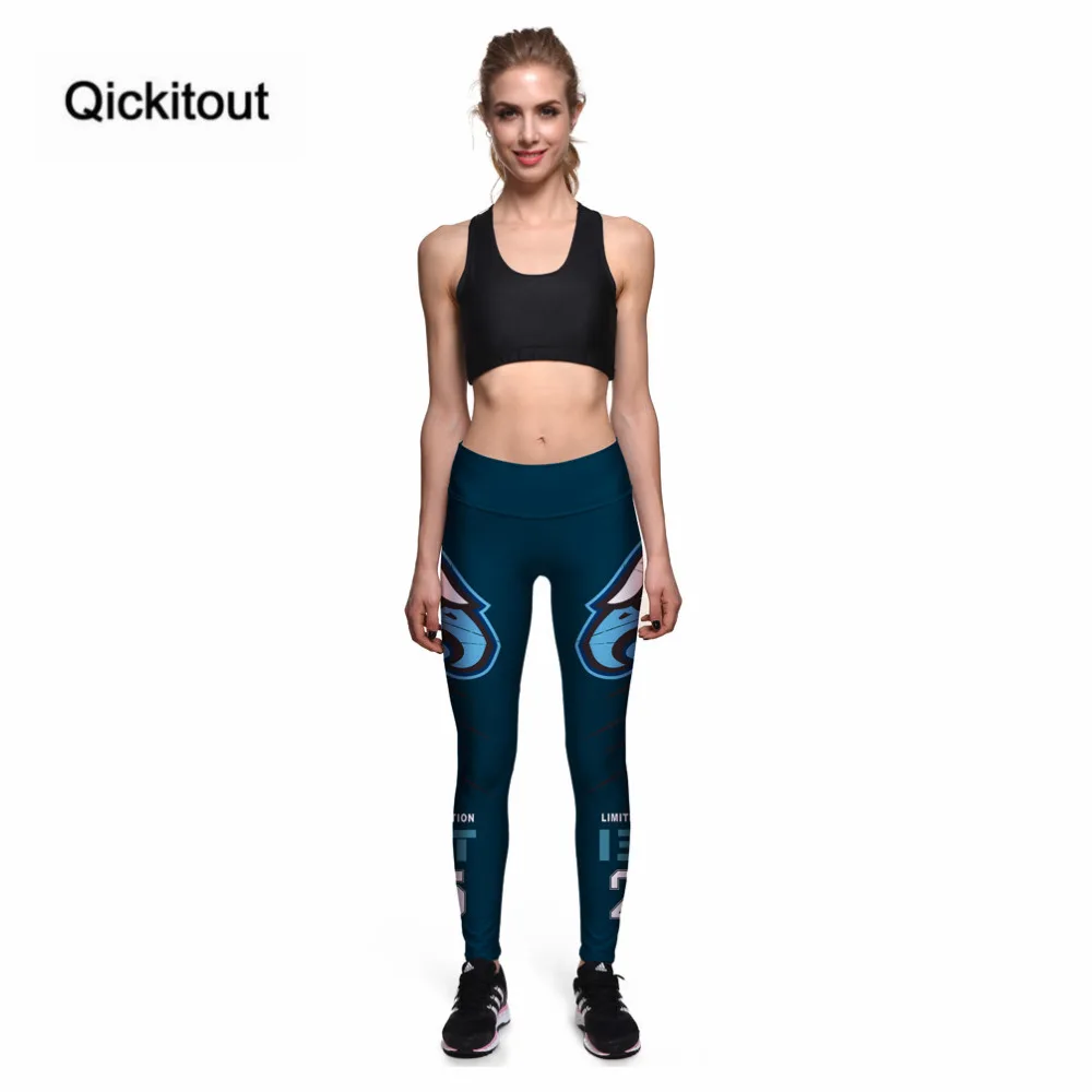 Женские леггинсы Qickitout модные свирепые с 3D-принтом птиц и орлов штаны высокой
