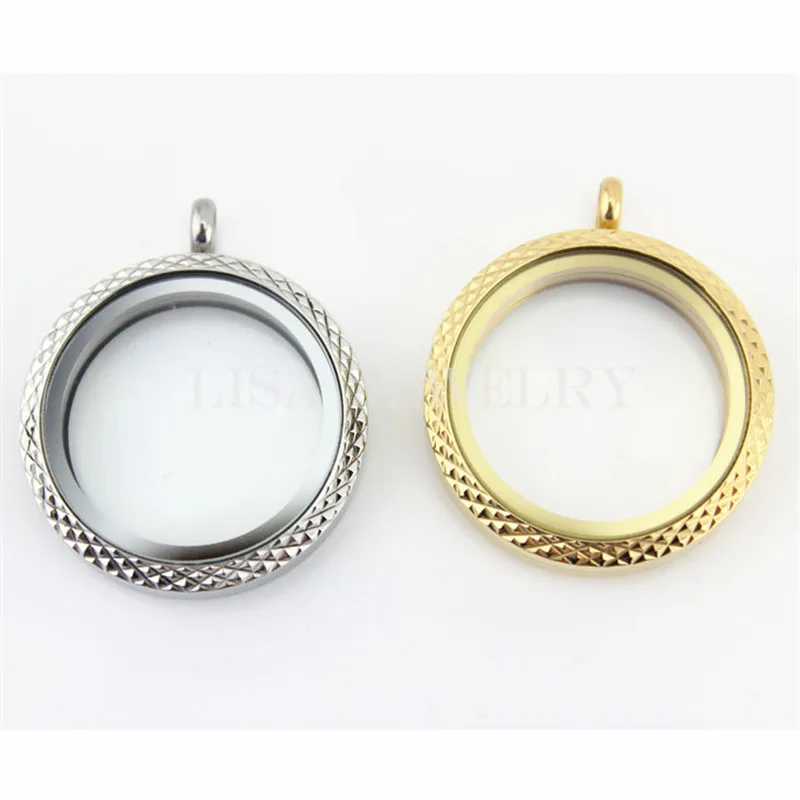 30 мм водонепроницаемый гладкий матовый серебристый золотой плавающий медальон