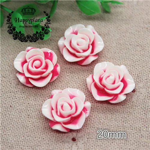 hot pink 30pcs 30 шт смешанные цвета 20 мм полимерные двухцветные розовые цветы с плоской задней стороной кабошон сделай сам бант для волос/украшение для рукоделия(без отверстия - Цвет: hot pink 30pcs