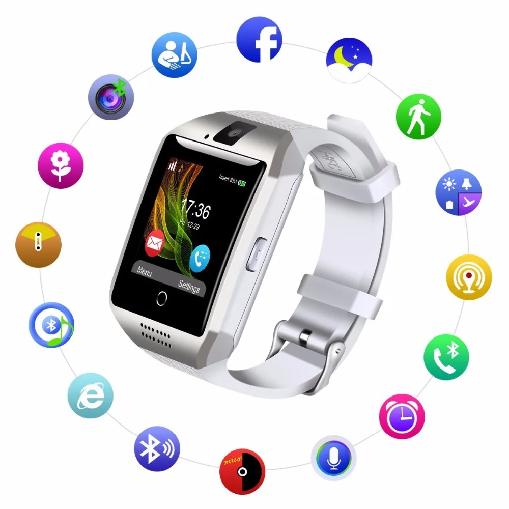 GONOKWE Bluetooth Q18 Смарт часы для телефонов Andriod умные с камерой сенсорным экраном DZ09 X6
