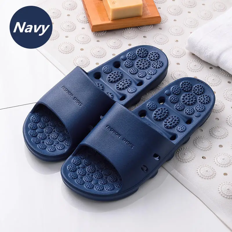 Navy KESMALL/повседневные пляжные женские массажные шлепанцы; сандалии; дизайн; летние домашние шлепанцы на плоской подошве для женщин; шлепанцы для ванной - Цвет: Navy