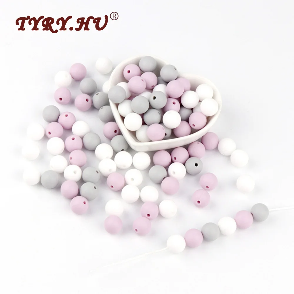 TYRY.HU-Cuentas redondas de silicona para dentici&oacute;n de beb&eacute;, sin BPA, 12mm, 30 unidades-1