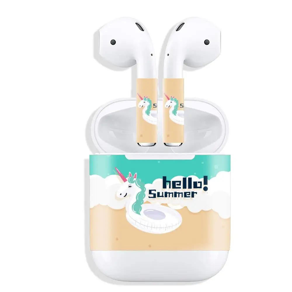 Выпуск защитный виниловый EKIND стикер наушники для Apple AirPods шкуры съемный клей декоративная наклейка пленка - Цвет: 094