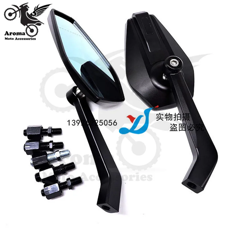 

colorful big size motorbike rear view mirror moto Convex side mirror universal scooter ellipse CNC motorcycle rearview mirror