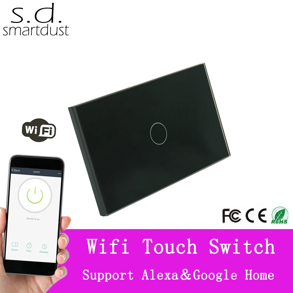 Smartdust нам Wifi туя Smart APP удаленного Управление сенсорный выключатель работы с Google