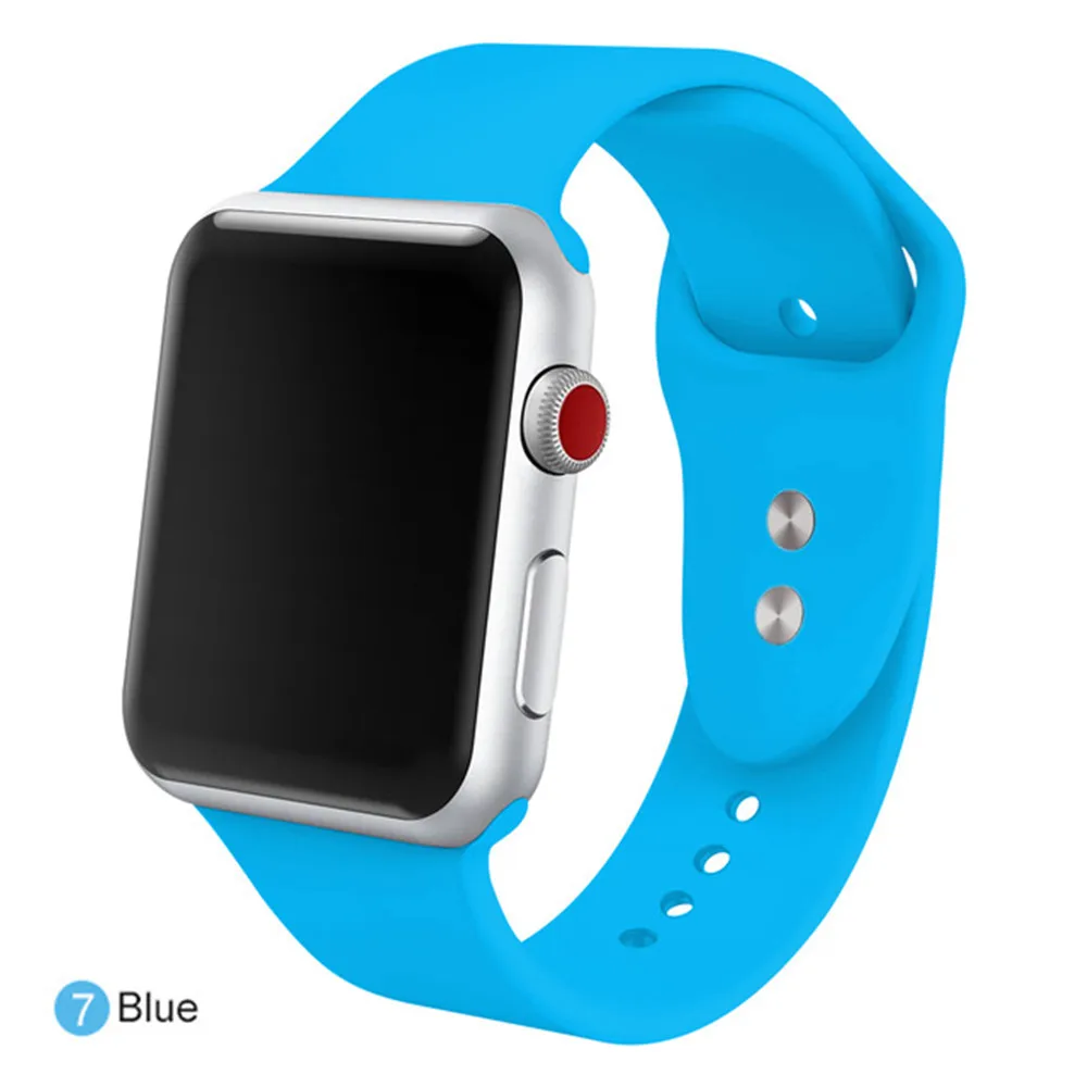 F Мягкий силиконовый ремешок для часов для Apple Watch series 5 38 мм 42 мм сменный ремешок на запястье для i watch Series 1 2 3 4 5 новейший - Цвет: F
