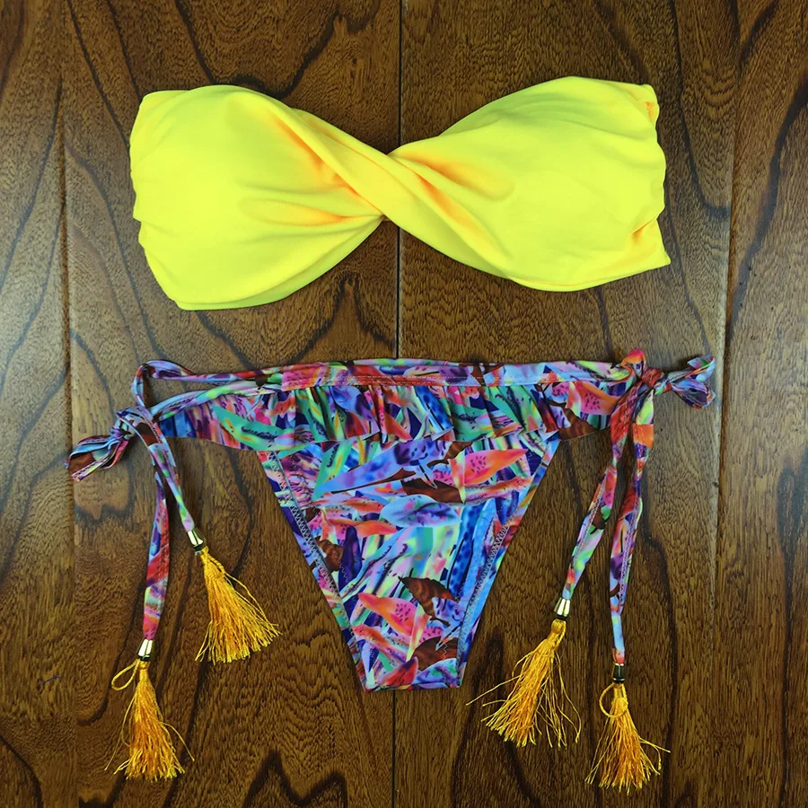 3купальник купальник женский 2016 Новый Женский Распечатать Бикини Установить
