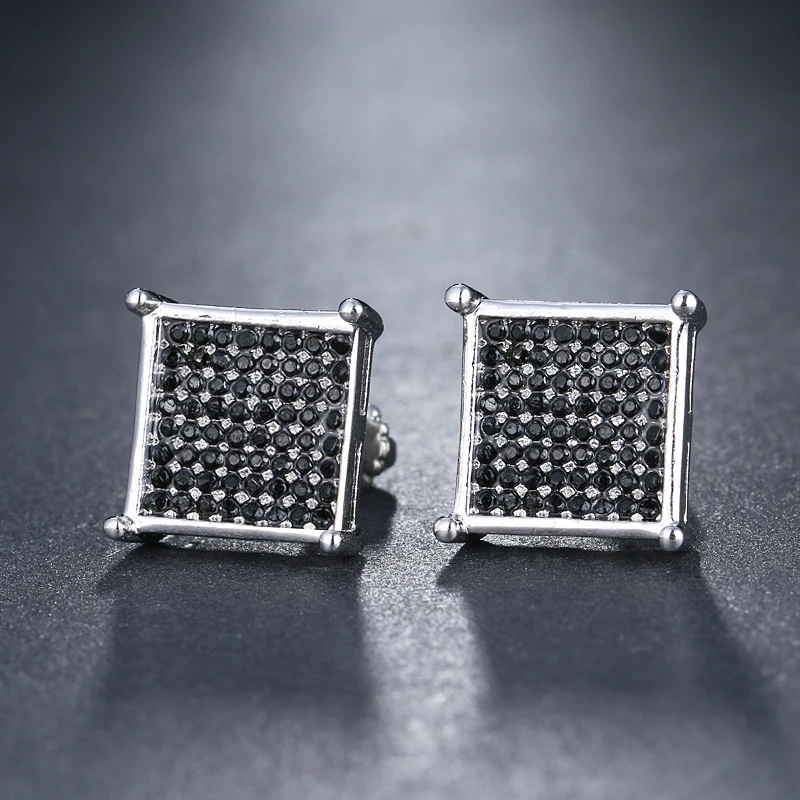 Emmaya квадратный AAA CZ Серьги-гвоздики для Для женщин Deluxe Boucles d'oreilles партии Jewels Brinco feminino циркония - Окраска металла: Платиновое покрытие