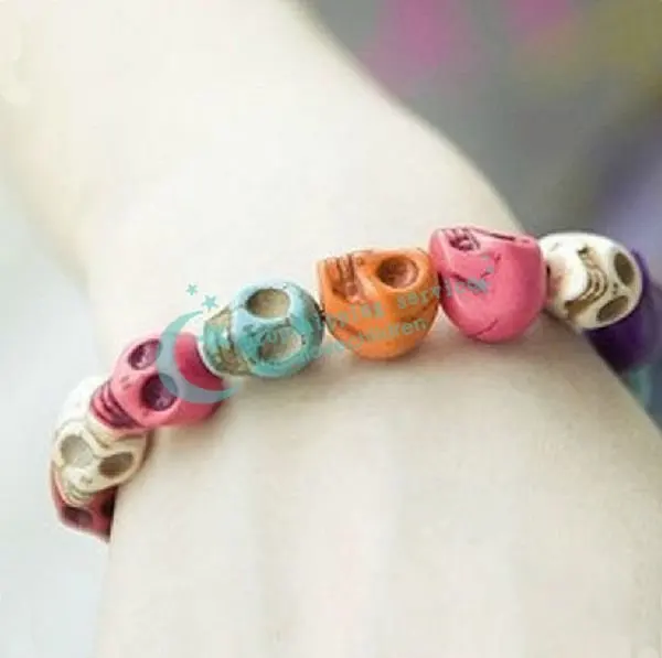 Free Shipping Beautiful fashion lovely color skull stretch bracelet Hot Drop Wholesale | Украшения и аксессуары