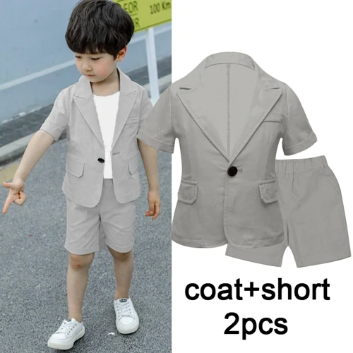 grey 2pcs 309195 Осенний костюм джентльмена для мальчиков, куртка, рубашка, брюки, комплект из 3 предметов, куртка, топ с длинными рукавами, кардиган, Модный комплект JIOROMY - Цвет: grey 2pcs 309195