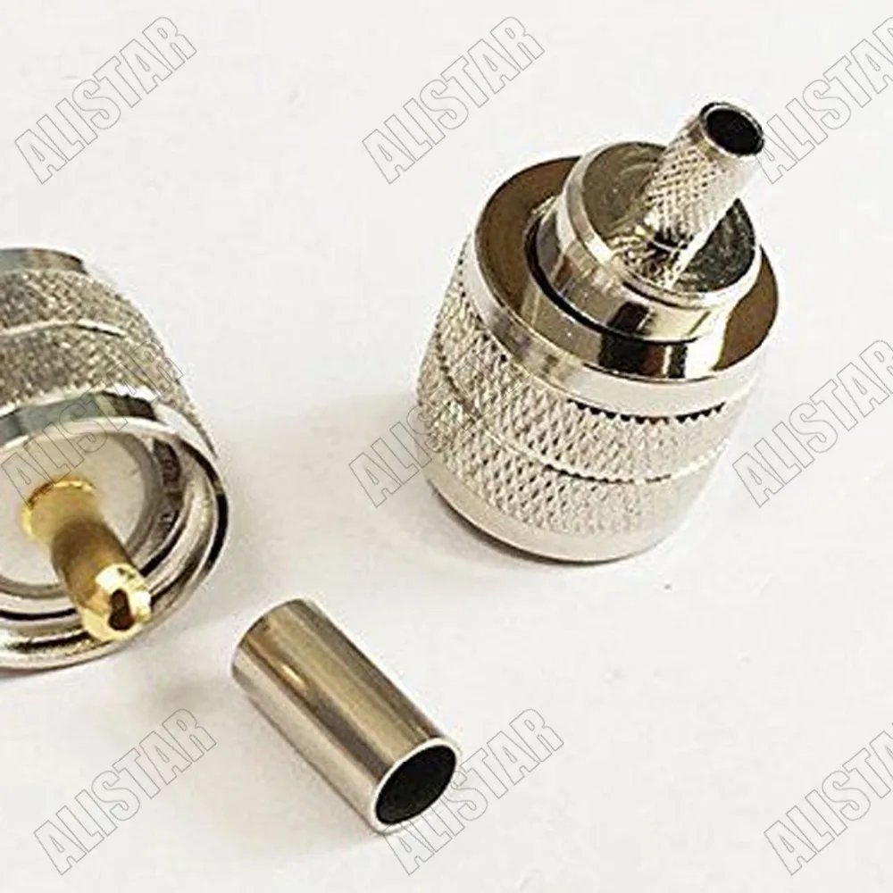 PL 259 UHF штекер обжимной для RG58 RG142 RG400 LMR195 KSR195 кабель RF разъем 3 кабель|Соединители| |