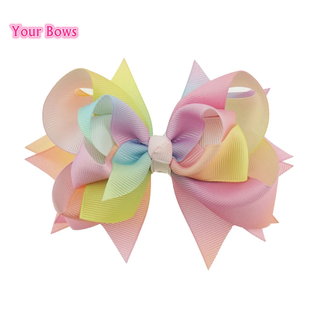 5 дюймов радужные бутиковые банты твои для девочек высококачественные заколки