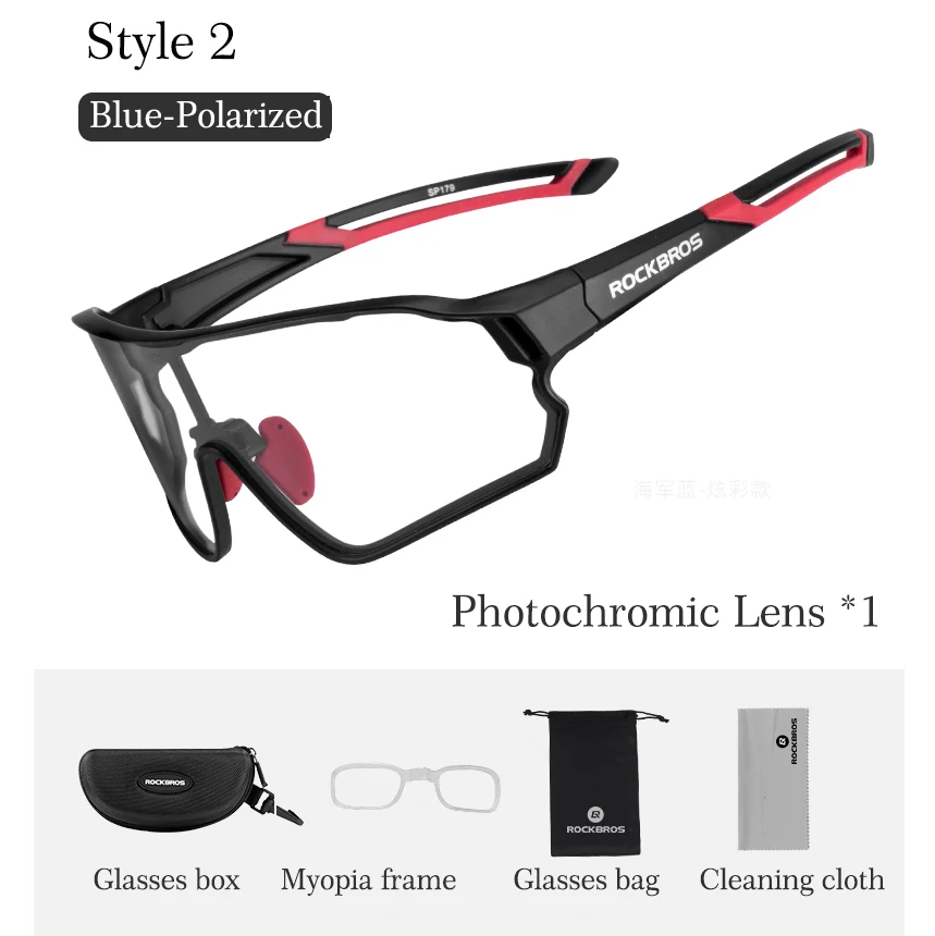 Style 2 Black ROCKBROS, спортивные солнцезащитные очки, Polar Hengelsport, очки для рыбалки, поляризационные, мужские, женские, велосипедные солнцезащитные очки, 5 линз, фотохромные, спортивные - Цвет: Style 2 Black