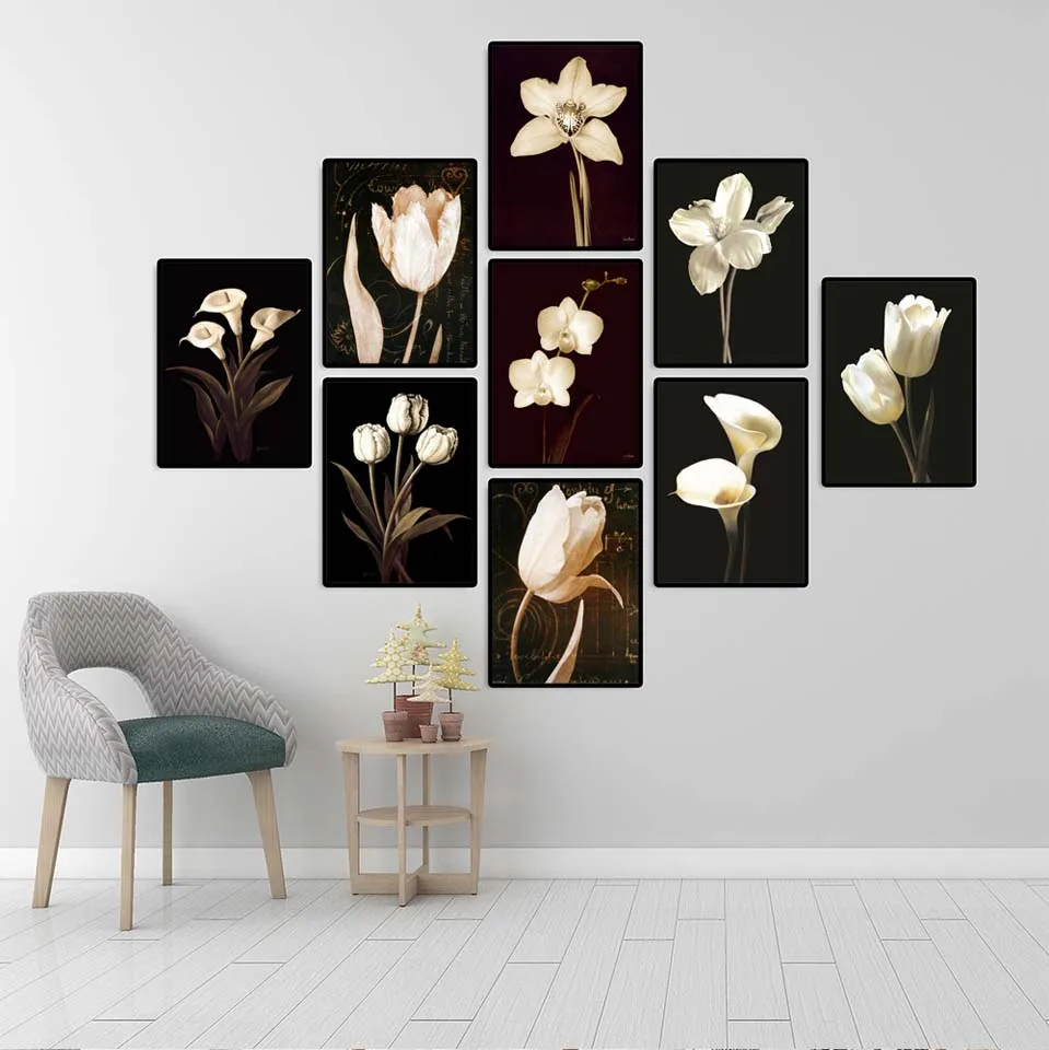 Декор для дома настенный плакат раньше масло без рамки рисунки белые лилии на