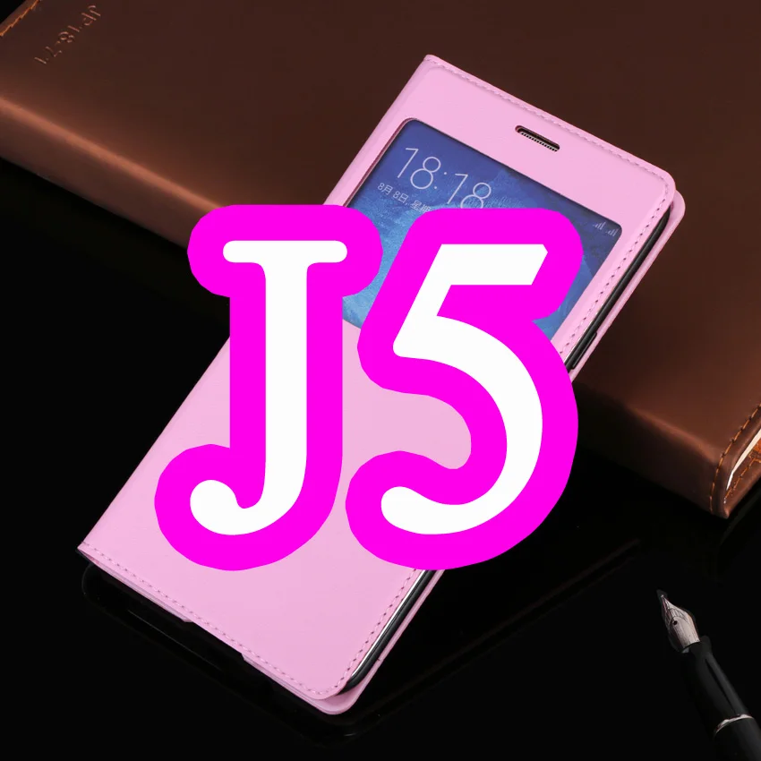 Pink for J5 Кожаный чехол-книжка 360 чехол для телефона чехол для samsung Galaxy J5 J7 SM J500 J500F J500H J700 J700F J700H J700FN SM-J500F SM-J700FN - Цвет: Pink for J5