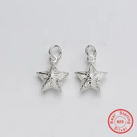 uqbing 16136mm vintage stereoscopic star 925 sterling silver charms fit for bracelet necklaces jewelry making women gift