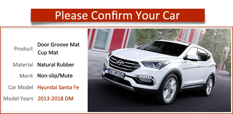 Противоскользящий резиновый подстаканник для Hyundai Santa Fe 2013 2014 2015 2016 2017 2018 DM Maxcruz Grand