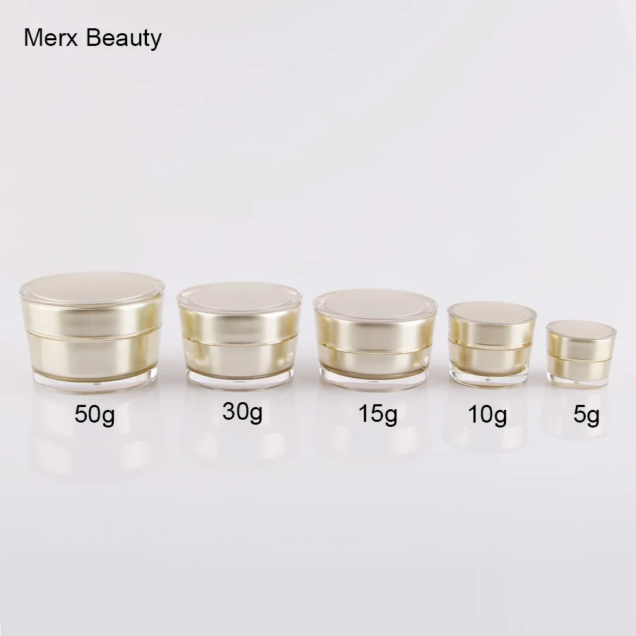 Фотоемкость для косметики золотистая Акриловая банка крема в форме конуса 10