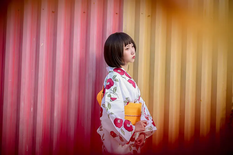 Red Camellia Pure Cotton Japanese Formal Kimono Set | Тематическая одежда и униформа