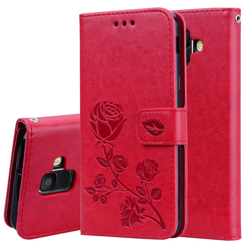 

Flip Magnetic Case For Samsung Galaxy A6 2018 Case Samsung A6 2018 Cover Leather Wallet Card Slots Luxury Folding Phone Case