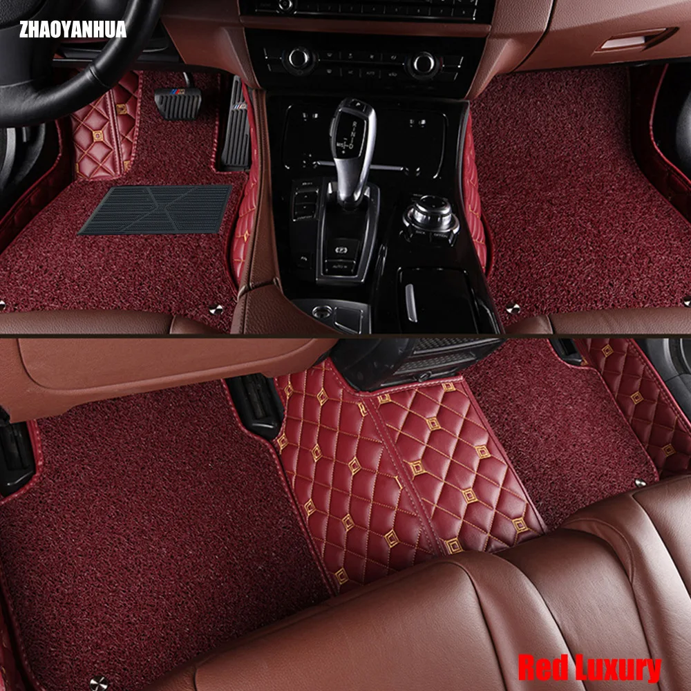 

ZHAOYANHUA Car floor mats Case for BMW 3/4/5/6/7 Series GT M3 X3 X4 X5 X6 Z4 Waterproof car-styling leather Anti-slip carpet lin