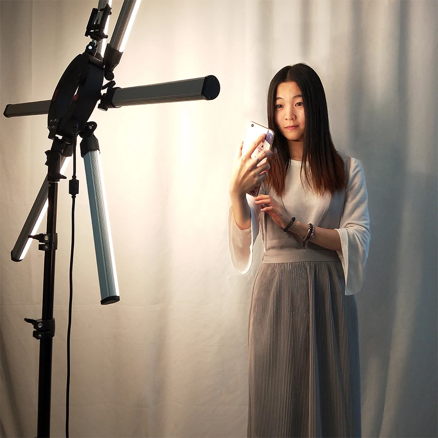 

MAMEN Photographic Lighting 6 Tubes 336 LEDs 3200-5500K 120W Dimmable Camera Photo Studio Telephone Video Ring Light Lamp Stand