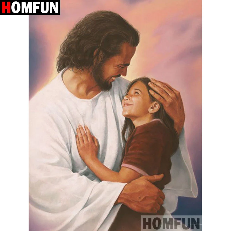 

HOMFUN Full Square/Round Drill 5D DIY Diamond Painting "Religious figure" Embroidery Cross Stitch 3D Home Decor Gift A13019
