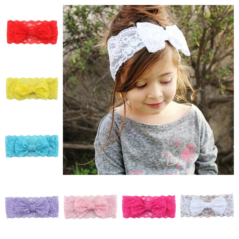 

baby girl headband Infant hair accessories band bows newborn Headwear tiara headwrap hairband Gift Toddlers Lace clothes