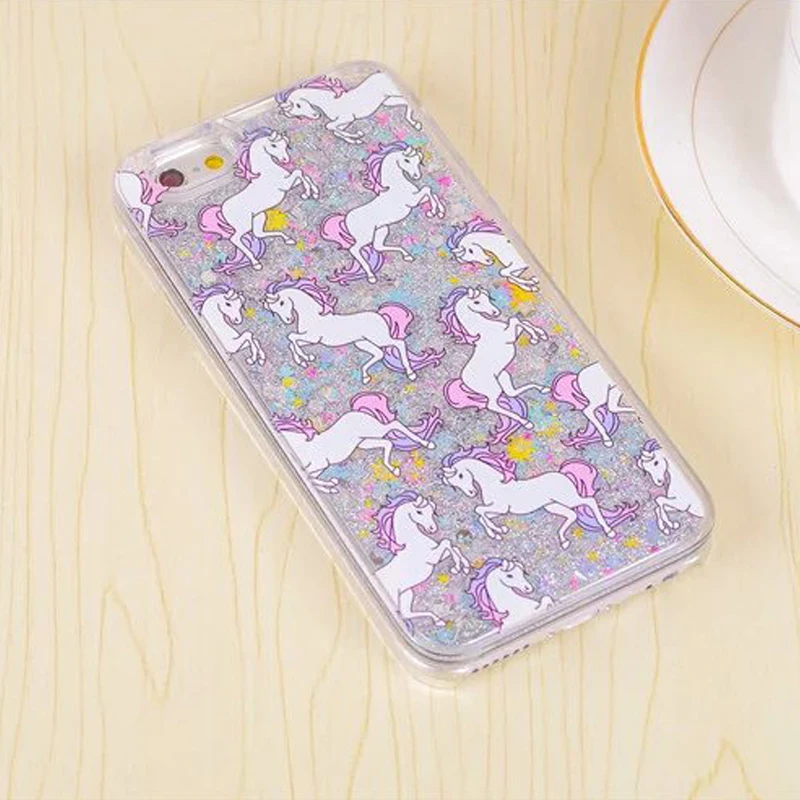 Отсутствие мультфильм Единорог Лошадь динамический блестка Блеск Звезды воды