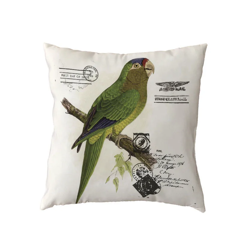 Милый рисунок попугая наволочка из полиэстера персиковой кожи личности письмо