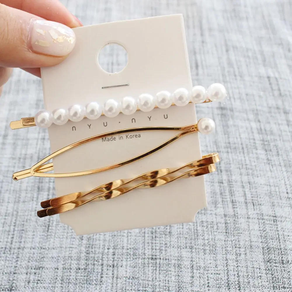 

3Pcs/Set Pearl Metal Hair Clip Hairband Comb Bobby Pin Barrette Hairpin Headdress Accessories Beauty Styling Tools dropshipping