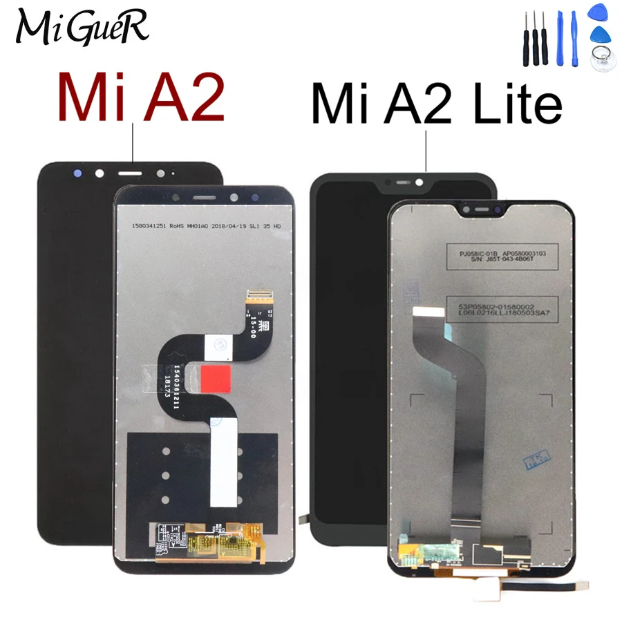 Для Xiaomi mi A2 ЖК дисплей Дисплей Сенсорный экран планшета Ассамблеи Lite Замена для