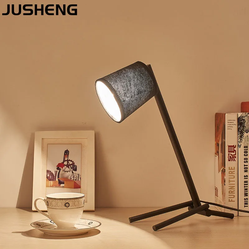 JUSHENG Nordic Mini Table Lamp Modern Style Restaurant Decoration Bedroom Art Decor Desk lamp Lighting Fixtures indoor | Лампы и