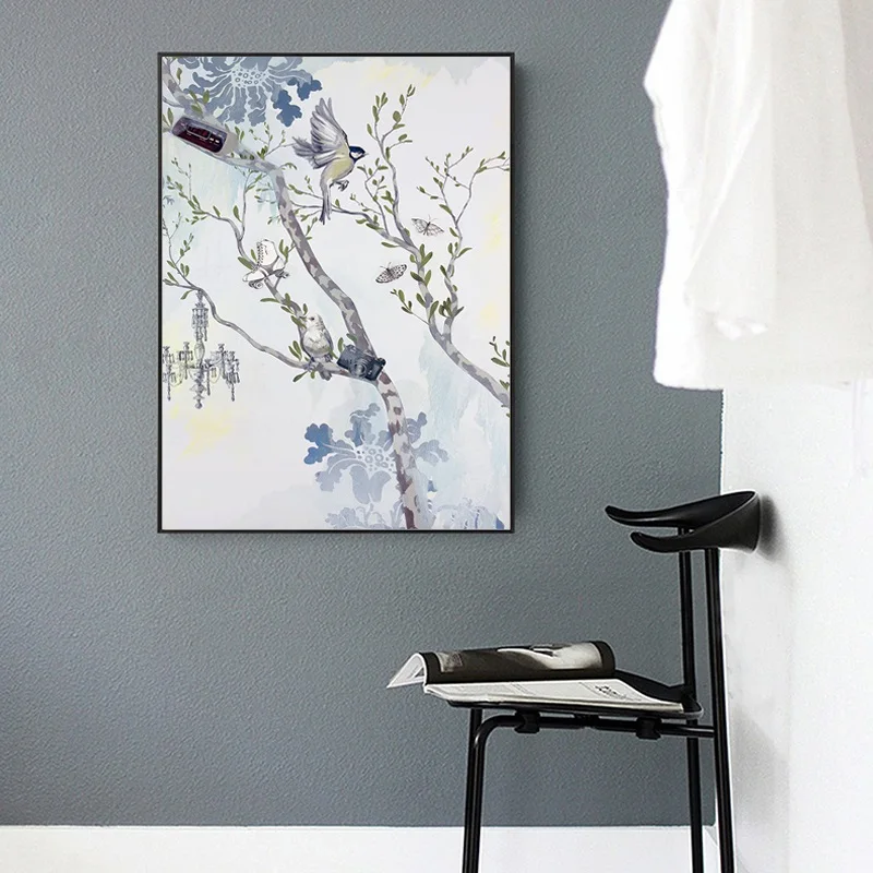 

Chinese Style Flower and Birds Canvas Painting Landscape Posters and Prints Wall Pictures for Living Room Modern Home Decoration