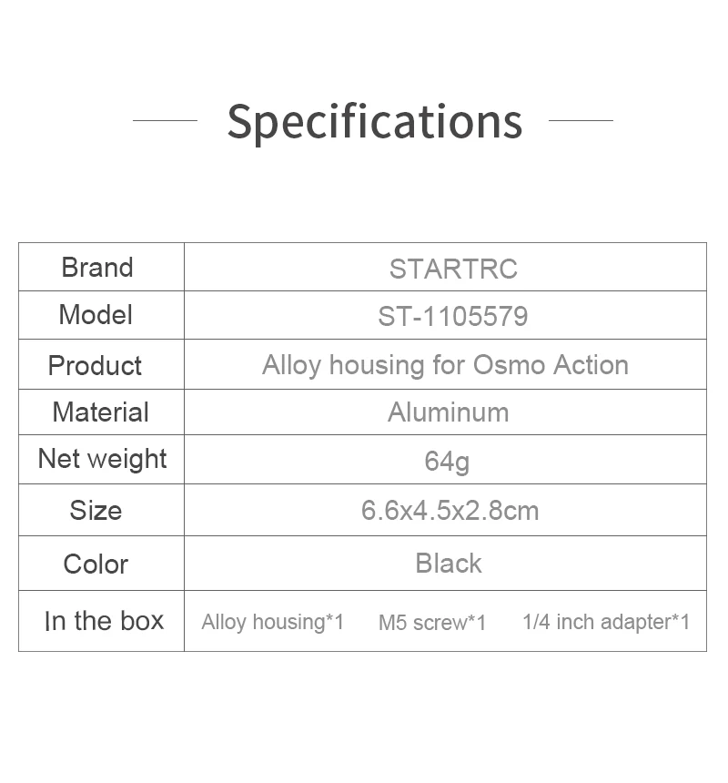 STARTRC OSMO Экшн-камера с ЧПУ алюминиевая рамка Корпус защитный чехол для DJI OSMO Экшн-камера