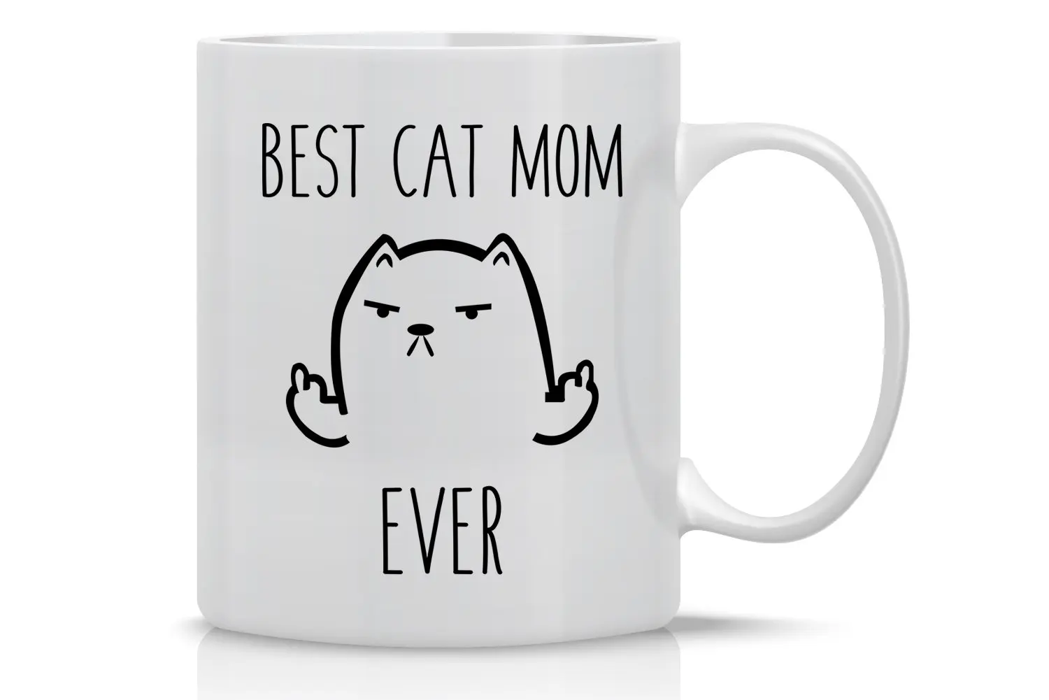 Best Cat Mom Ever - 11oz White Ceramic Coffee Mug Perfect Gift for or Dad Lovers Funny Crazy Lover Mugs |