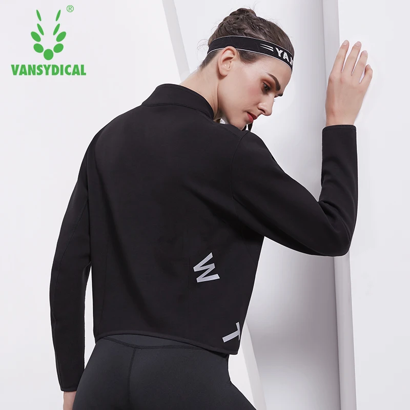Vansydical осенне-зимние спортивные топы для бега и йоги женский тонкий пуловер с