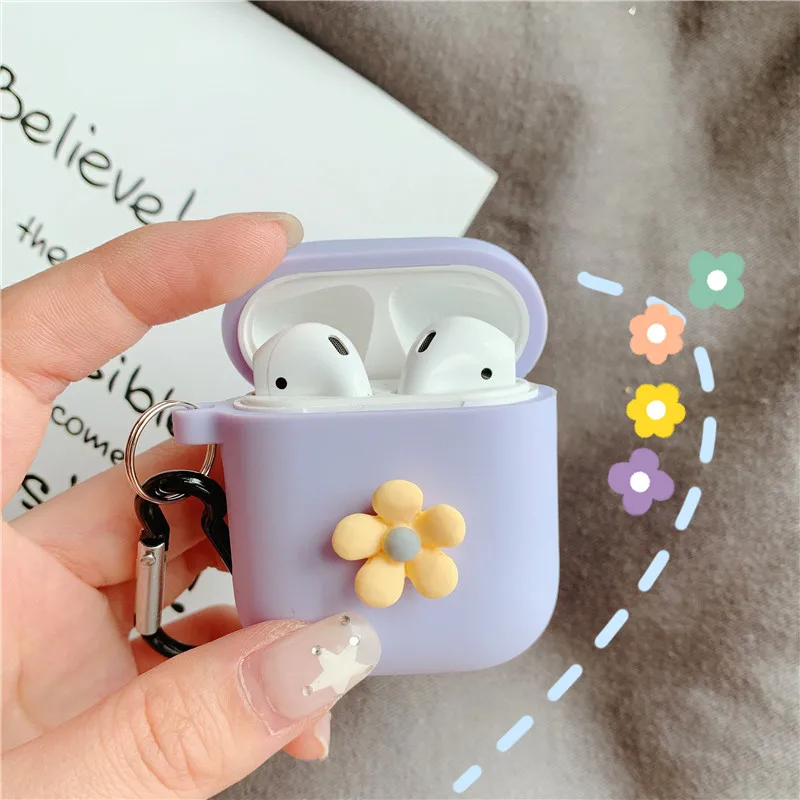 Оптовая продажа чехол с маленькими цветами в Корейском стиле для APPLE Airpods 3D