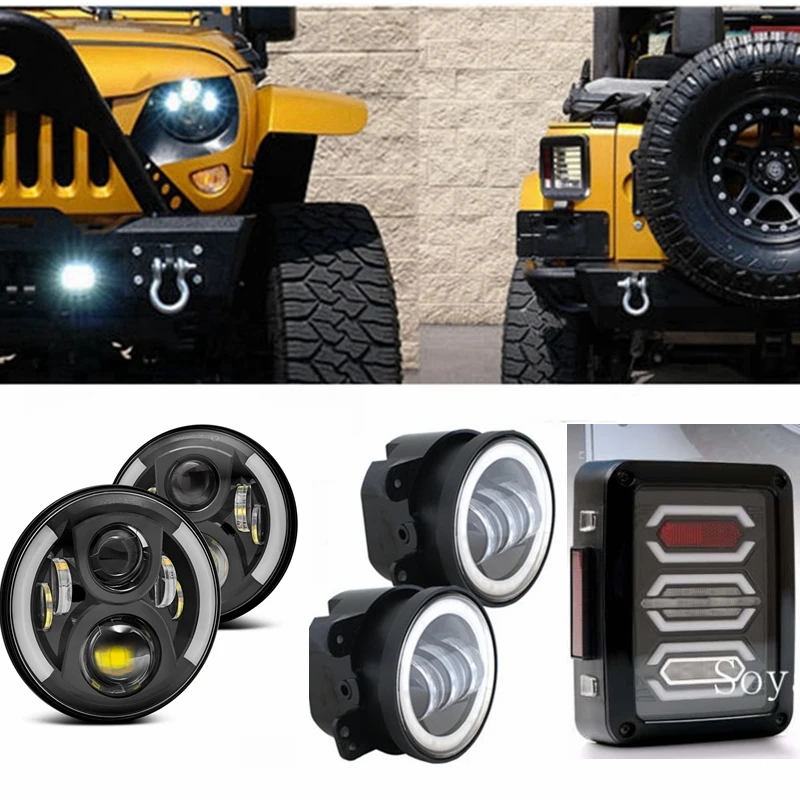 Фары для джипа Wrangler 2xSmoke объектив передней панели запасная часть поворотов и 2x