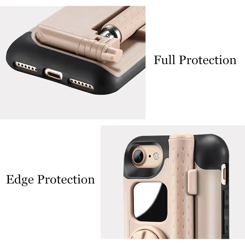 

LANCASE Selfie Stick Phone Cases For iPhone 7 Case Portable Foldable Cover For iPhone 8 Plus Case 7 Stretch Handheld Bluetooth