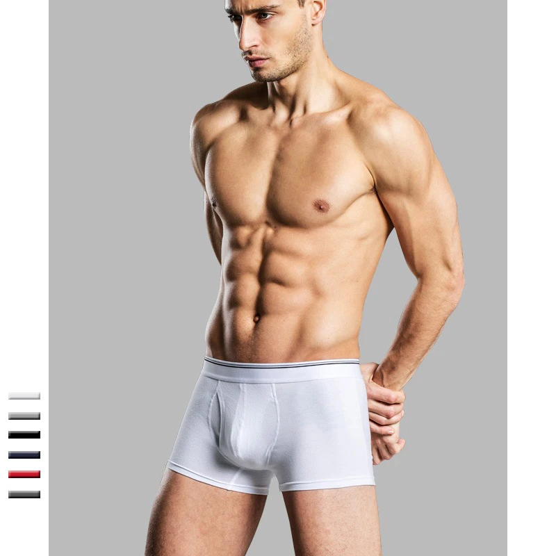 NORMEN (3 Pcs/Lots) Men's Solid Boxers 95% Cotton Comfortable Casual Trunks Breathable Sexy Underwear Man Gay Underwears | Мужская