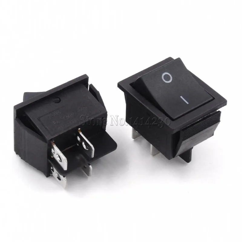 KCD4-201 25X31mm 4 Pin 2 положения 16A 250V 20A 125VAC ВКЛ-ВЫКЛ DPST оснастки в черный большой кулисный