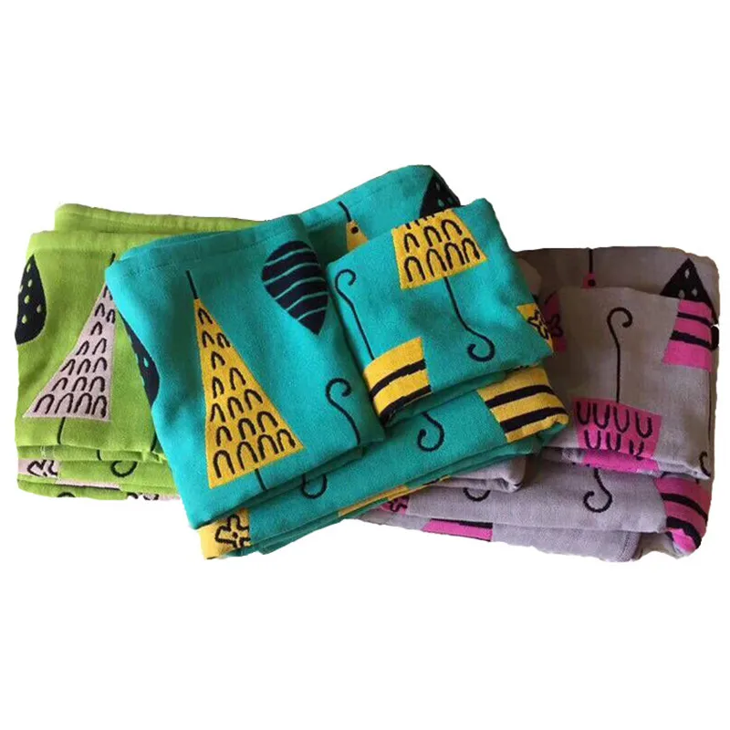 Детское трехслойное газовое банное полотенце 3 шт. милое цветочное с мультяшным