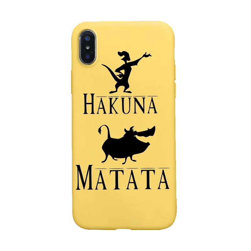 Hakuna Matata Король Лев Тимон Мягкий силиконовый чехол для телефона чехол для iPhone 5 5S SE 6 6s 7 8 plus X Xs XR max pumbaa simba
