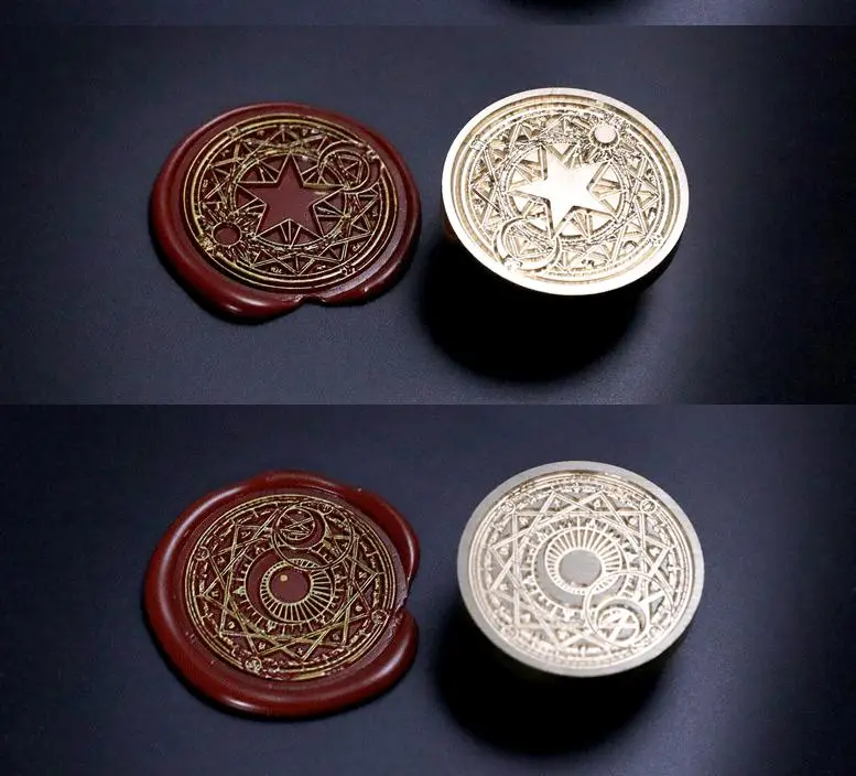 

1pcs Star Cardcaptor Sakura Power Sun and Moon Magic pattern Gold Plated Wax Seal Stamp sealing wax stamp head 6 style choose