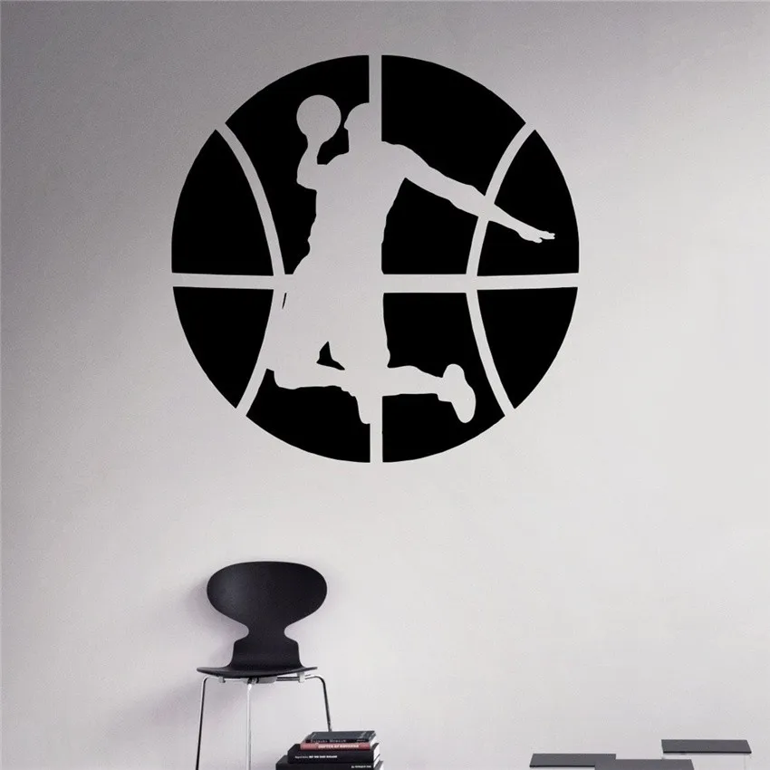 

Basketball Player Wall Decal Sport Logo Vinyl Sticker Home Interior Wall Murals Housewares Wall Vinyl Graphics